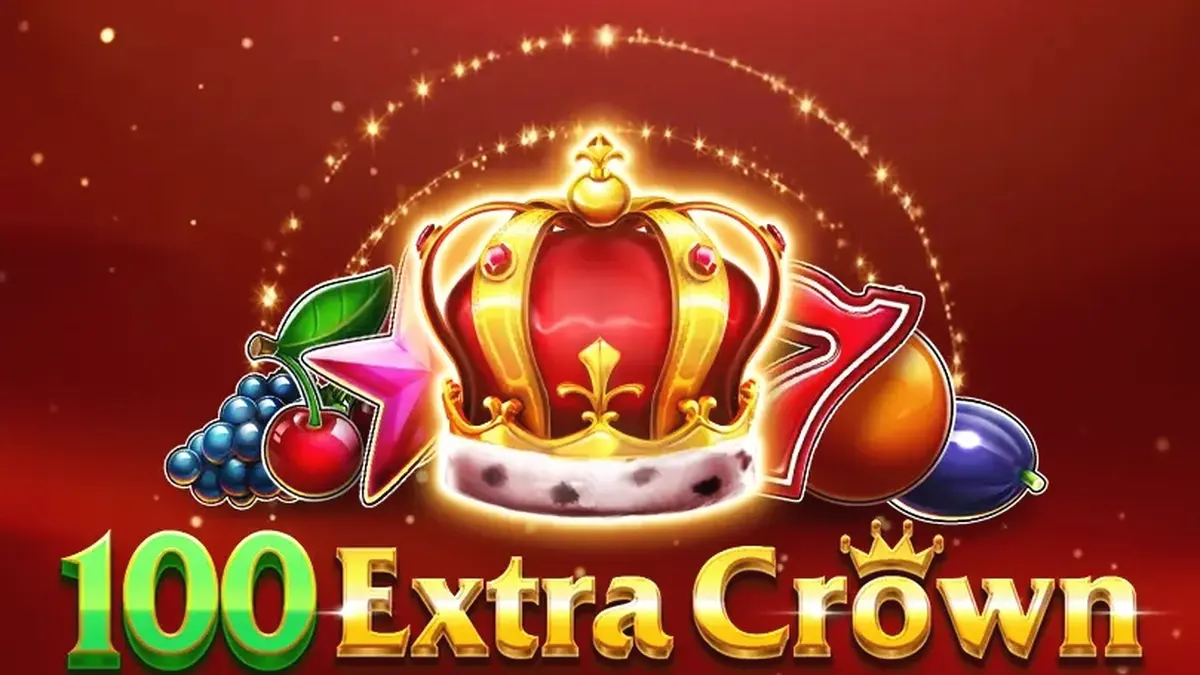 100 Extra Crown slot game interface na may mga prutas at korona